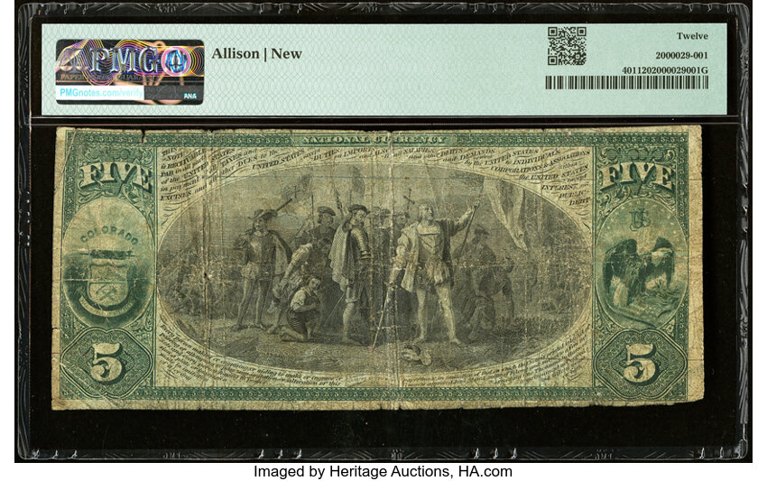 image for: Central City, CO - $5 1875 Fr. 401 The Rocky Mountain National Bank Ch. # 1652 PMG Fine 12....