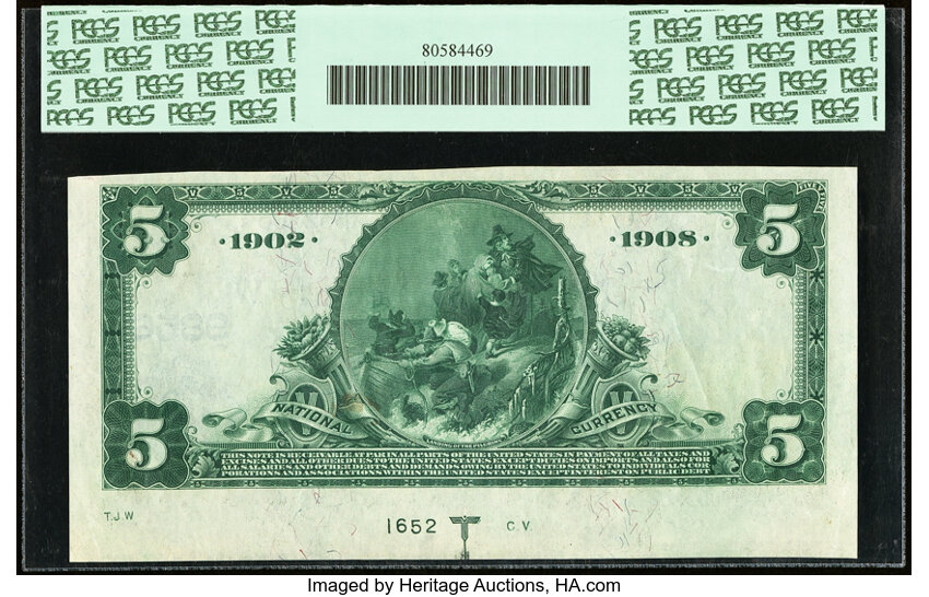 image for: Serial Number 1 Oklahoma City, OK - $5 1902 Date Back Fr. 593 The Oklahoma Stock Yards National Bank Ch. # (W)9856 PCGS Very C...