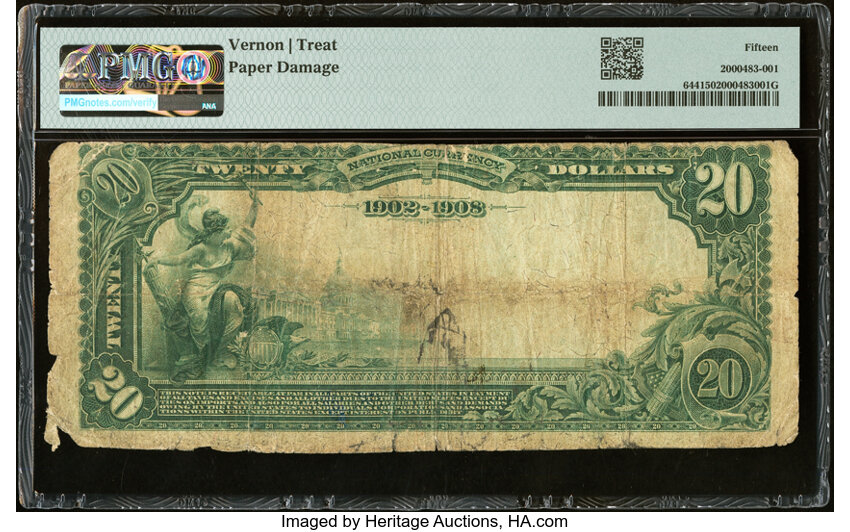 image for: Stroud, OK - $20 1902 Date Back Fr. 644 The First National Bank Ch. # (W)6306 PMG Choice Fine 15....