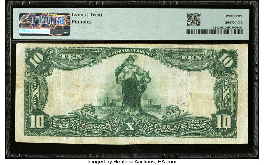 image for: Canyon, TX - $10 1902 Red Seal Fr. 614 The Canyon National Bank Ch. # (S)7961 PMG Very Fine 25....