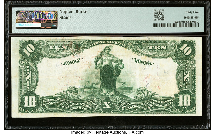 image for: Crawford, TX - $10 1902 Date Back Fr. 622 The First National Bank Ch. # (S)10400 PMG Choice Very Fine 35....