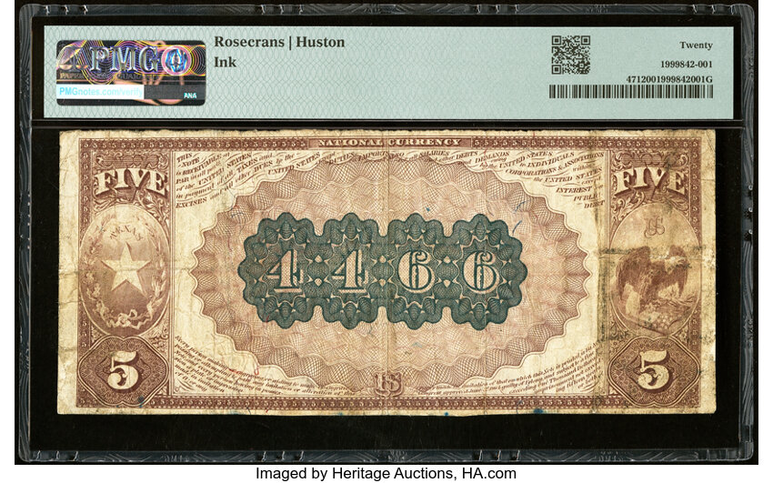 image for: Eastland, TX - $5 1882 Brown Back Fr. 471 The Eastland National Bank Ch. # 4466 PMG Very Fine 20....