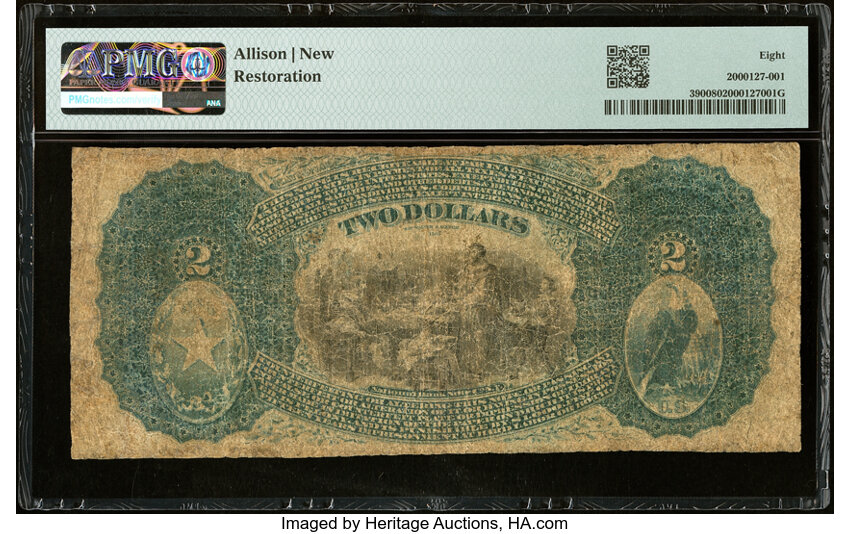 image for: Houston, TX - $2 1875 Fr. 390 The National Exchange Bank Ch. # 2092 PMG Very Good 8....