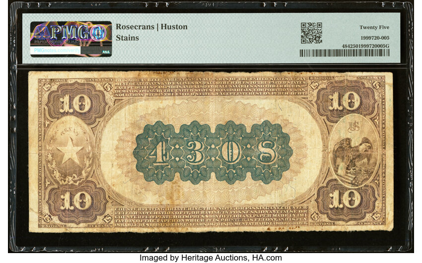 image for: Austin, TX - $10 1882 Brown Back Fr. 484 The Austin National Bank Ch. # 4308 PMG Very Fine 25....