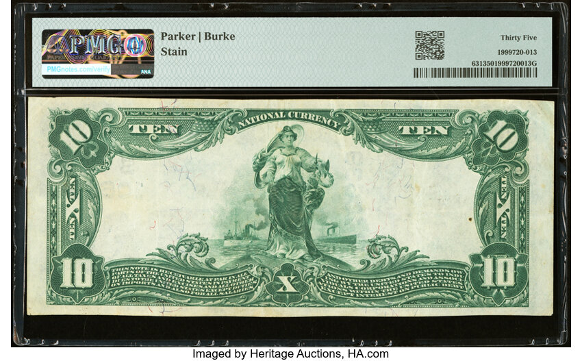 image for: Bogata, TX - $10 1902 Plain Back Fr. 631 The Bogata National Bank Ch. # (S) 10639 PMG Choice Very Fine 35....