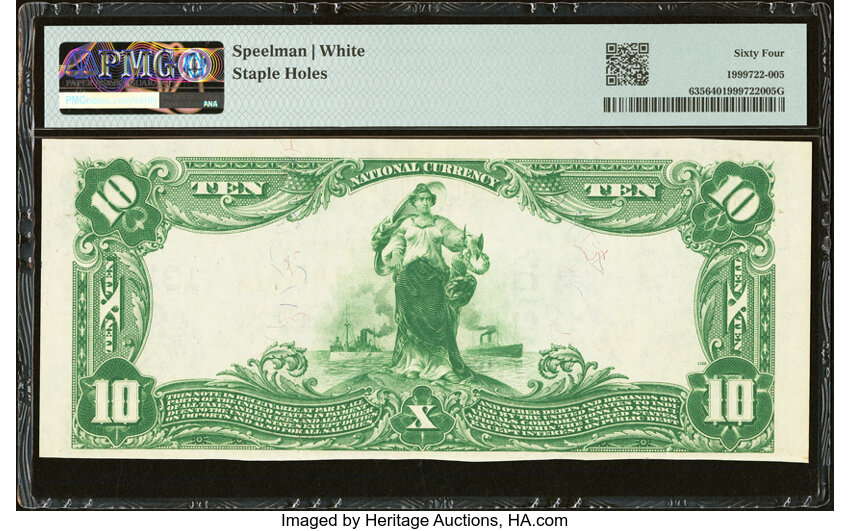 image for: Cleburne, TX - $10 1902 Plain Back Fr. 635 The City National Bank Ch. # 13107 PMG Choice Uncirculated 64....