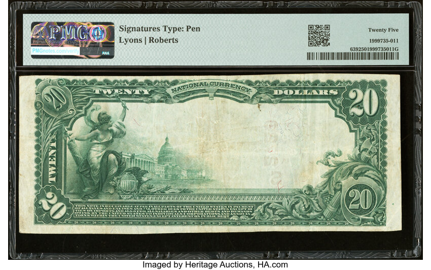 image for: McKinney, TX - $20 1902 Red Seal Fr. 639 The First National Bank Ch. # (S)2729 PMG Very Fine 25....