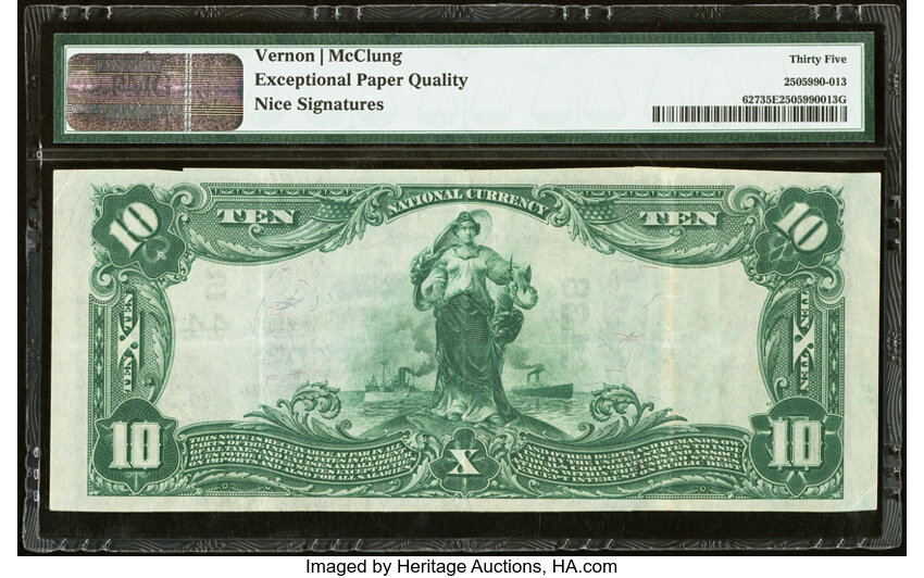 image for: Rockport, TX - $10 1902 Plain Back Fr. 627 The First National Bank Ch. # (S)4438 PMG Choice Very Fine 35 EPQ....