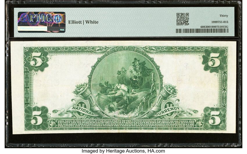 image for: Troupe, TX - $5 1902 Plain Back Fr. 608 The First National Bank Ch. # 6212 PMG Very Fine 30....