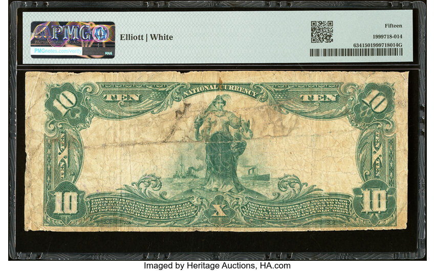 image for: Mount Pleasant, TX - $10 1902 Plain Back Fr. 634 The State National Bank Ch. # (S)6139 PMG Choice Fine 15....