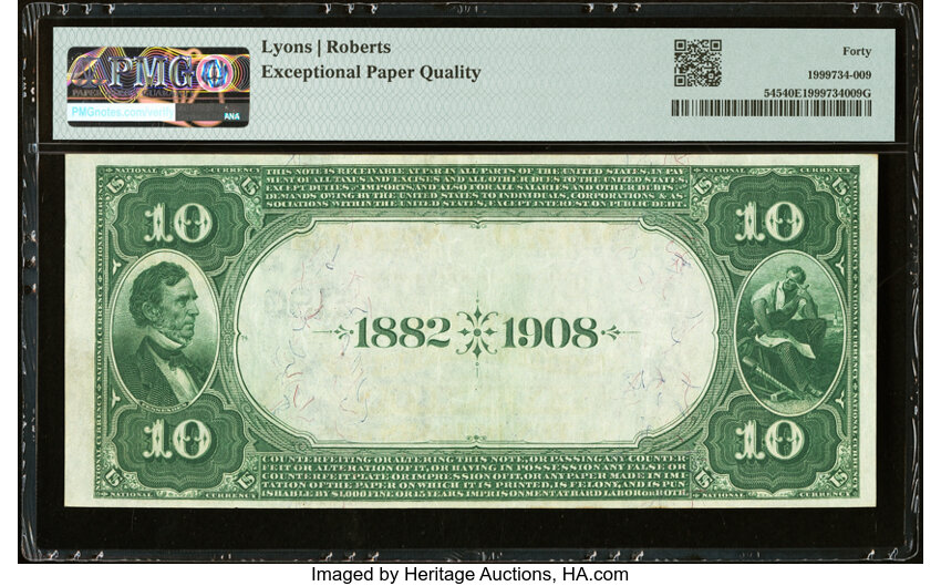image for: Navasota, TX - $10 1882 Date Back Fr. 545 The Citizens National Bank Ch. # (S)5190 PMG Extremely Fine 40 EPQ....