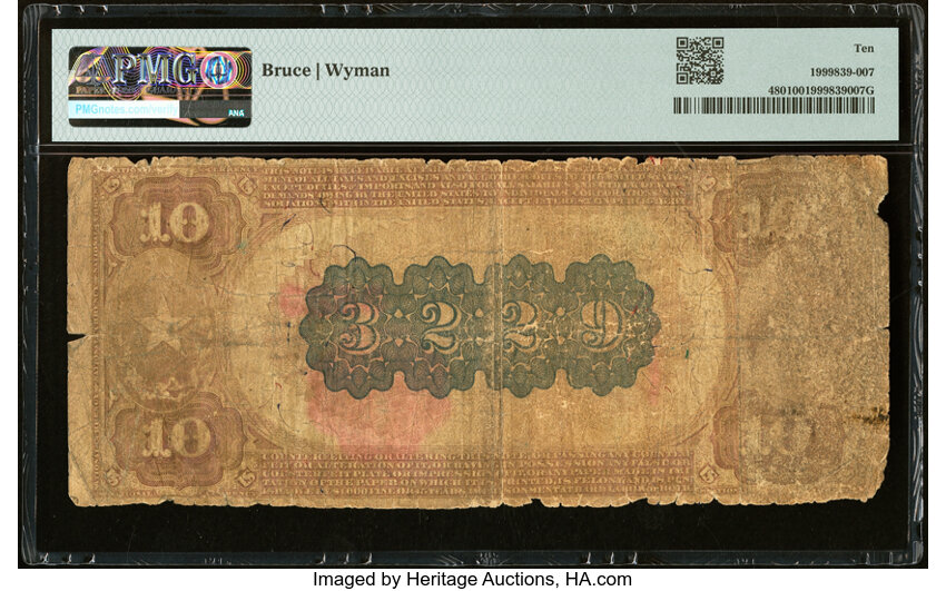 image for: Gainesville, TX - $10 1882 Brown Back Fr. 480 The Red River National Bank Ch. # 3229 PMG Very Good 10....