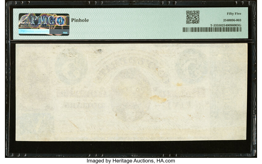 image for: T33 $5 1861 PF-7 Cr. 254Ba Plate State II PMG About Uncirculated 55....