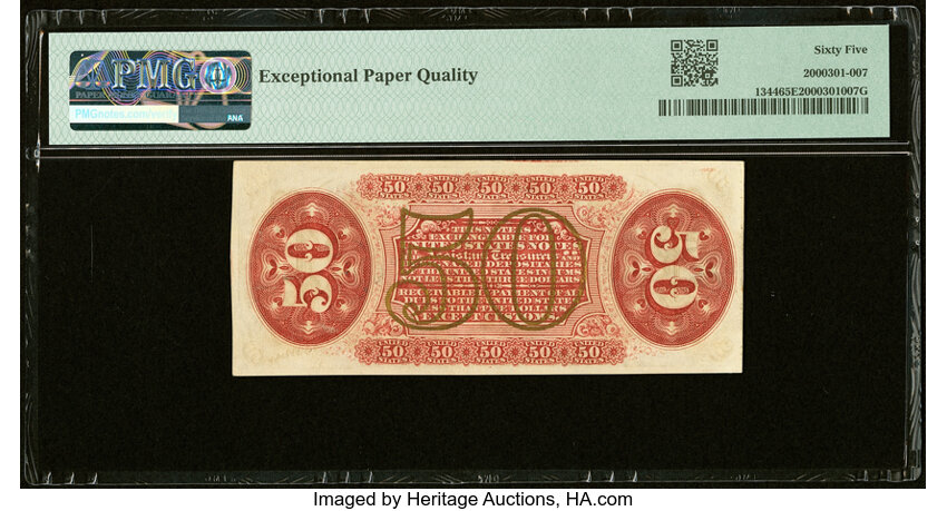 image for: Fr. 1344 50¢ Third Issue Justice PMG Gem Uncirculated 65 EPQ....