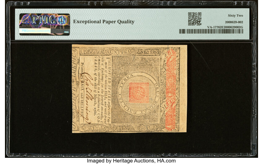 image for: Virginia May 1, 1780 $8 PMG Uncirculated 62 EPQ....