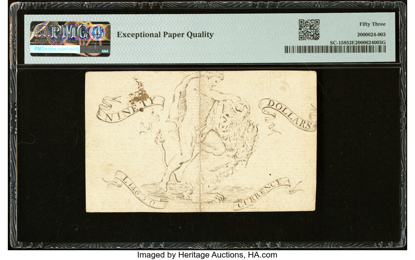 image for: South Carolina February 8, 1779 $90 PMG About Uncirculated 53 EPQ....