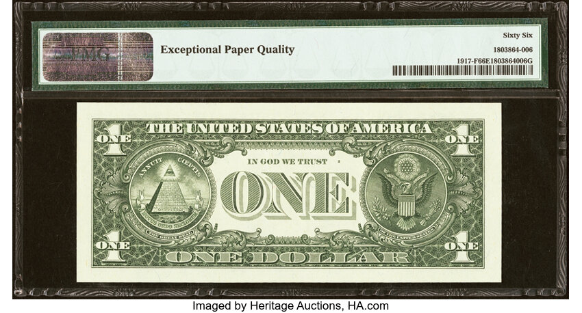 image for: Fr. 1917-F $1 1988A Web Press Experimental Federal Reserve Note. PMG Gem Uncirculated 66 EPQ....