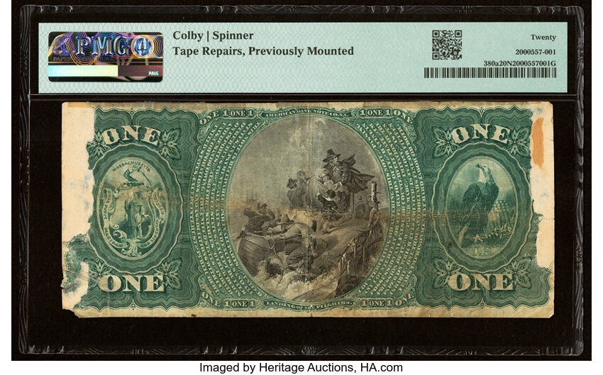 image for: Weymouth, MA - $1 Original Fr. 380a The Union National Bank Ch. # 510 PMG Very Fine 20 Net....