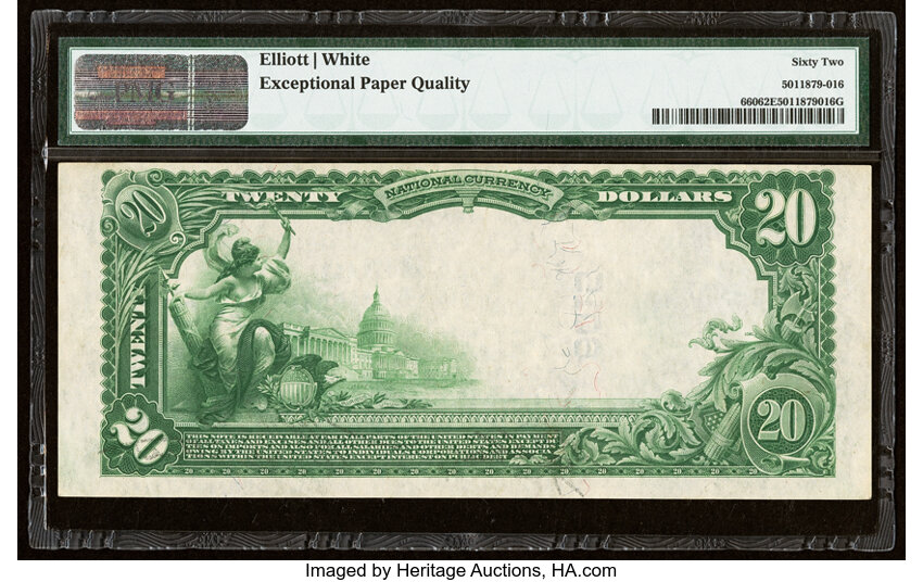 image for: Fond Du Lac, WI - $20 1902 Plain Back Fr. 660 The Commercial National Bank Ch. # 6015 PMG Uncirculated 62 EPQ....