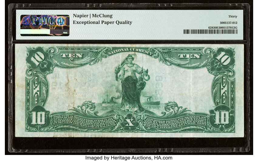 image for: Wisconsin Rapids, WI - $10 1902 Plain Back Fr. 628 The First National Bank Ch. # (M)1998 PMG Very Fine 30 EPQ....