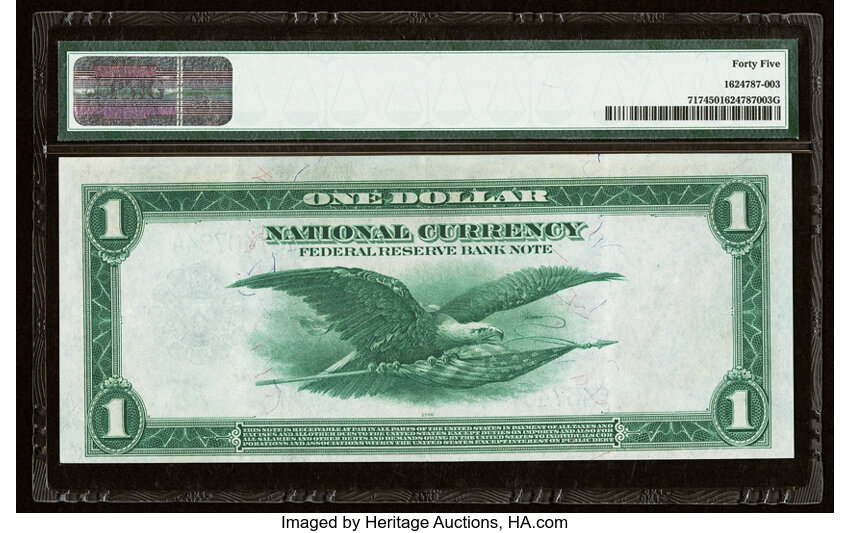 image for: Fr. 717 $1 1918 Federal Reserve Bank Note PMG Choice Extremely Fine 45....