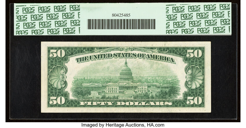 image for: Fr. 2111-F $50 1950D Federal Reserve Note. PCGS Gem New 66PPQ....