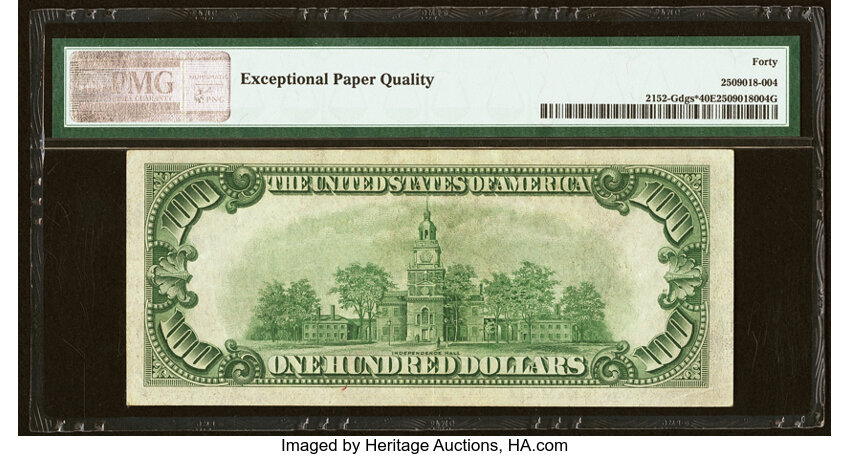 image for: Fr. 2152-G* $100 1934 Federal Reserve Star Note. PMG Extremely Fine 40 EPQ....