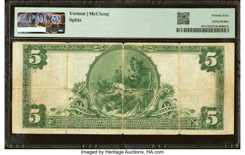 image for: Grand Rapids, MI - $5 1902 Plain Back Fr. 601 Grand Rapids National Bank Ch. # 3293 PMG Very Fine 25....