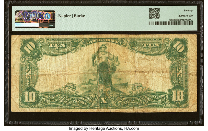 image for: Eufaula, OK - $10 1902 Plain Back Fr. 630 The State National Bank Ch. # 10388 PMG Very Fine 20....