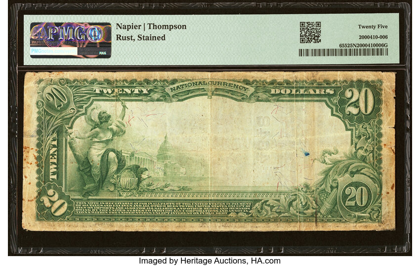 image for: Guthrie, OK - $20 1902 Plain Back Fr. 655 The First National Bank Ch. # (W)4348 PMG Very Fine 25 Net....