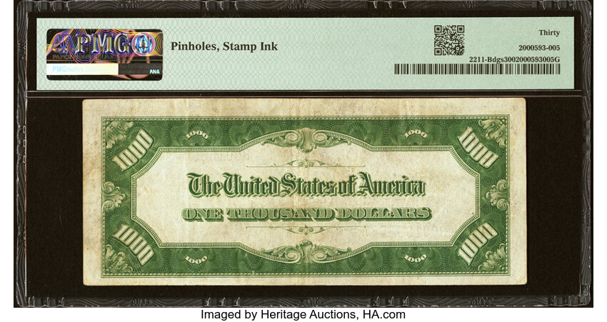 image for: Fr. 2211-B $1,000 1934 Federal Reserve Note. PMG Very Fine 30....