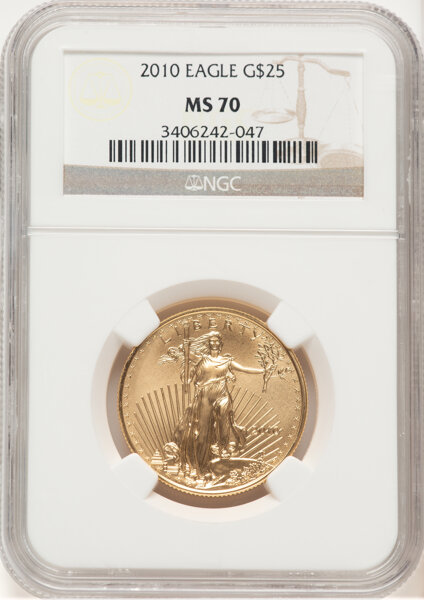 image for: 2010 $25 Half-Ounce Gold Eagle, MS70 NGC....