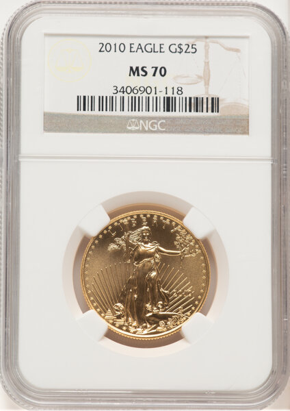 image for: 2010 $25 Half-Ounce Gold Eagle, MS70 NGC....