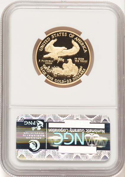 image for: 2010-W $25 Half-Ounce Gold Eagle PR70 Ultra Cameo NGC.  Mintage 44,527....