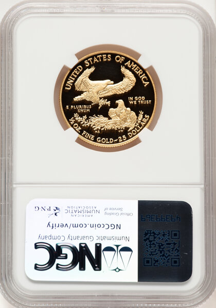 image for: 2011-W $25 Half-Ounce Gold Eagle, 25th Anniversary, PR70 Ultra Cameo NGC....