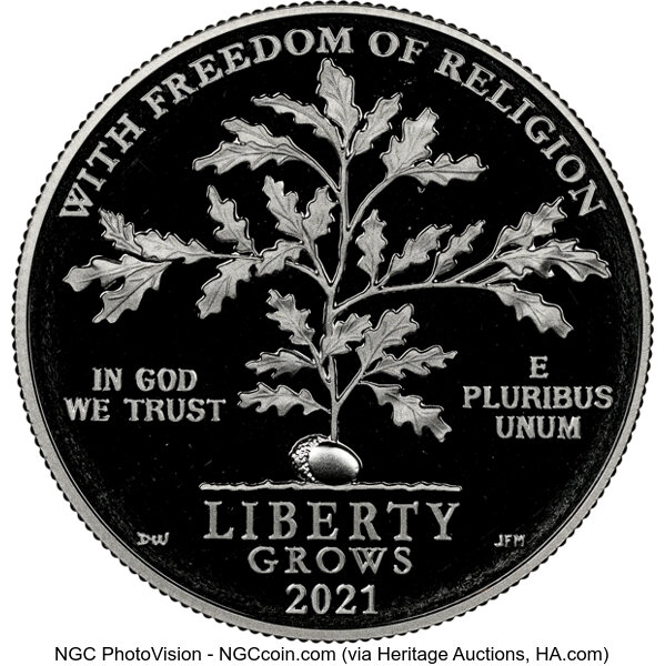 image for: 2021-W $100 One- Ounce Platinum Eagle, Freedom of Religion, PR69 Ultra Cameo NGC. NGC Census: (48/2507)....