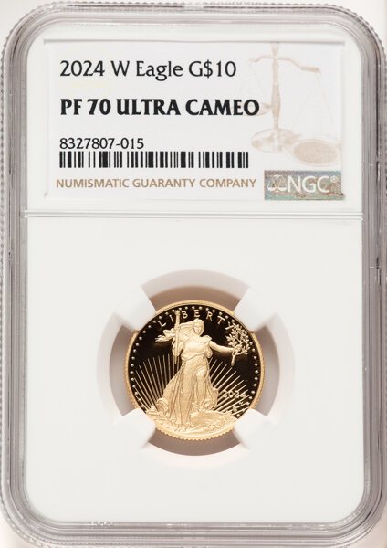 image for: 2024-W G$10 Quarter Ounce Gold Eagle PR70 Ultra Cameo NGC. NGC Census: (0)....