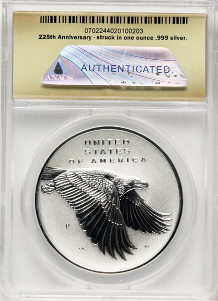 image for: 2017-P Medal American Liberty 225th Anniversary U.S. Mint Set, Silver, Reverse Proof, PR70 Deep Cameo ANACS.  ANACS Certifi...