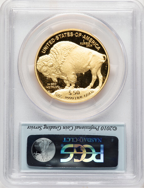 image for: 2014-W $50 One-Ounce Gold Buffalo PR70 Deep Cameo PCGS....