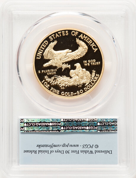 image for: 2016-W $50 One-Ounce Gold Eagle, 30th Anniversary, First Strike, PR70 Deep Cameo PCGS. Mintage 1....