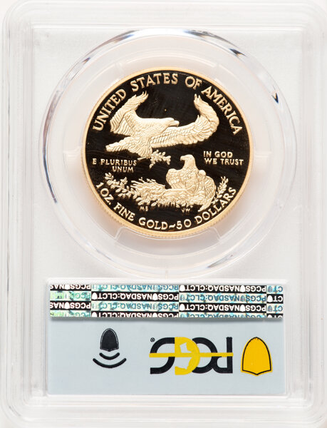 image for: 2021-W G$50 One Ounce Gold Eagle, Type One, First Day of Issue, PR70 Deep Cameo PCGS....