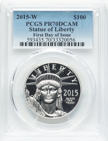 image for: 2015-W $100 One-Ounce Platinum Eagle PR70 Deep Cameo PCGS. PCGS Population: (70)....