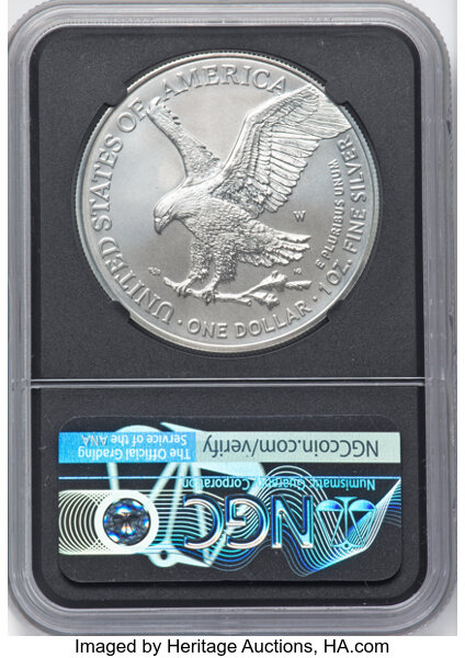image for: 2021-W $1 Silver Eagle, Type Two, First Day of Issue, Burnished MS70 NGC. Hand-signed, Michael Gaudioso....