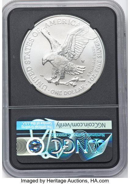 image for: 2021-W $1 Silver Eagle, Type Two, First Day of Issue, Burnished MS70 NGC. Hand-signed, Michael Gaudioso....