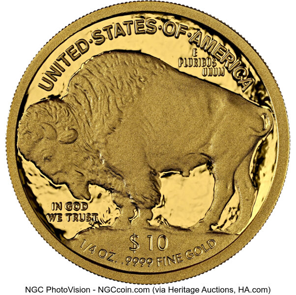 image for: 2008-W $10 Quarter-Ounce Gold Buffalo,.9999 Fine PR70 Ultra Cameo NGC....