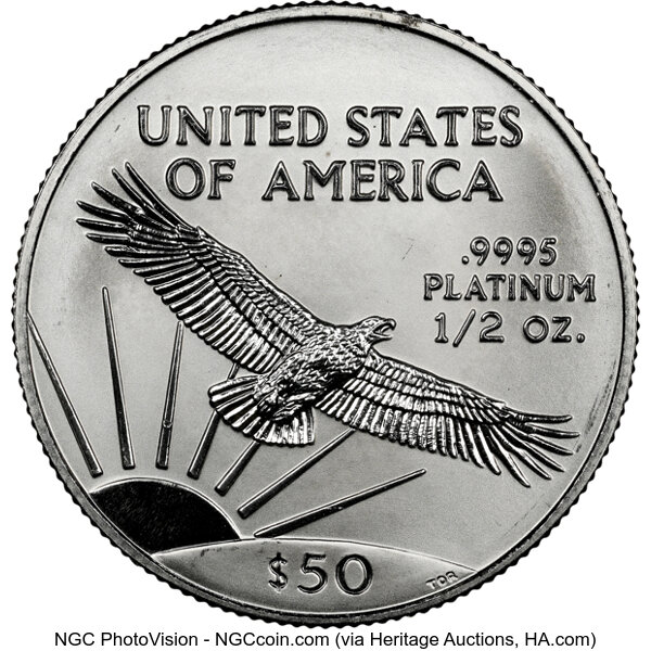 image for: 1997 $50 Half-Ounce Platinum Eagle, MS69 NGC.  Mintage 20,500....