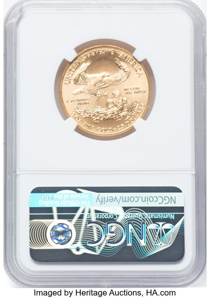 image for: 2020 $25 Half-Ounce Gold Eagle, First Day of Issue MS70 NGC. Edmund C. Moy Signature. NGC Census: (0). PCGS Population: (43...