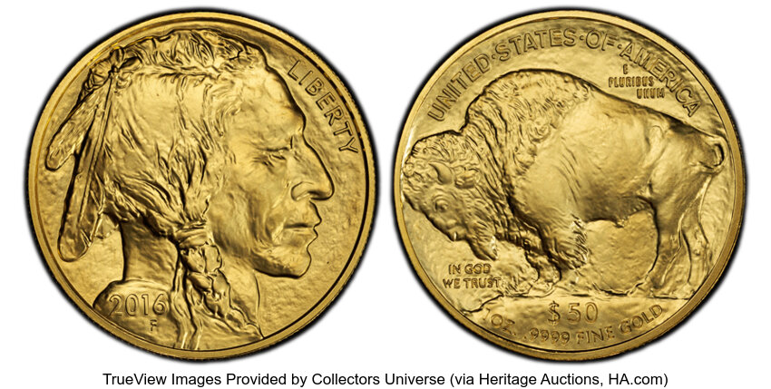 image for: 2016 $50 One-Ounce Gold Buffalo, 10th Anniversary, 9999 Fine Gold MS70 PCGS....