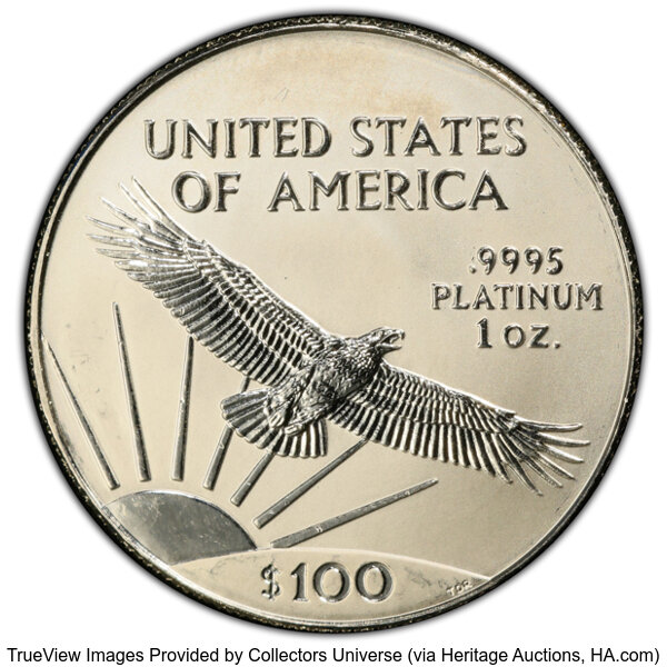 image for: 2000 $100 One-Ounce Platinum Eagle, Statue of Liberty, MS69 PCGS.  Mintage 10,003....