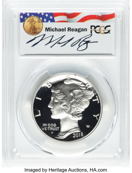 image for: 2018-W $25 Palladium, Michael Reagan Signature, PR70 Deep Cameo PCGS. PCGS Population: (93)....